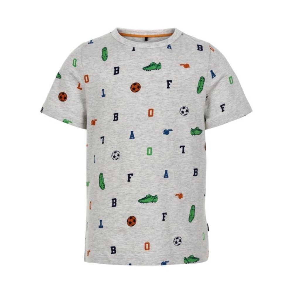 Gray and Green Short Sleeve Tee with Outdoor Print